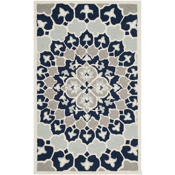 Safavieh 2 x 3 ft. Bellagio Hand Tufted Rug, Accent - Navy Blue and Ivory - BLG610C-2