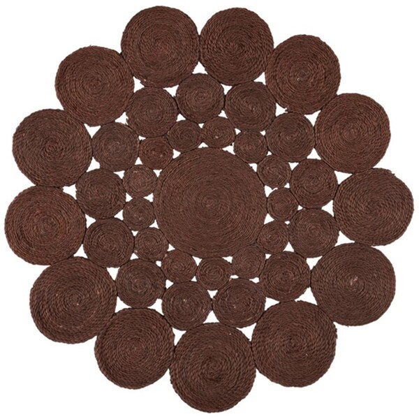 Safavieh 3 x 3 ft. Natural Fiber Contemporary Round Hand Woven Area Rug, Brown - NF363T-3R