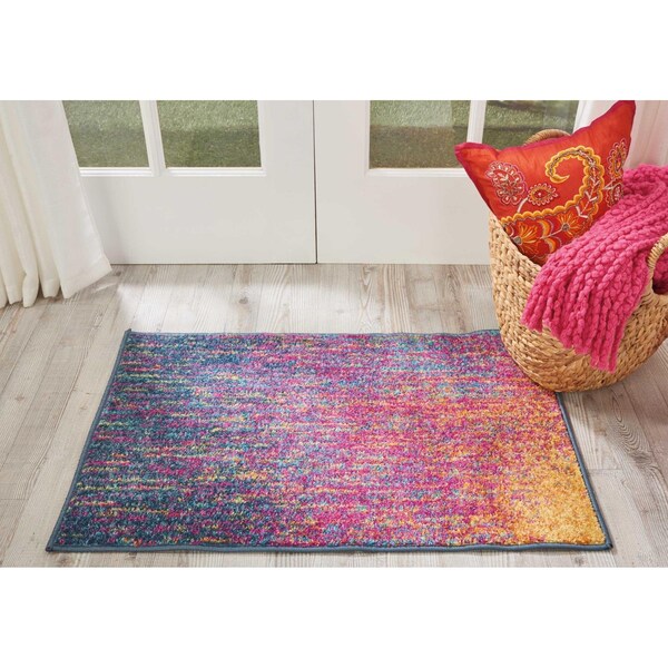 Homeroots 2 x 3 ft. Rainbow Abstract Striations Scatter Area Rug - 385359
