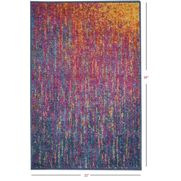 Homeroots 2 x 3 ft. Rainbow Abstract Striations Scatter Area Rug - 385359