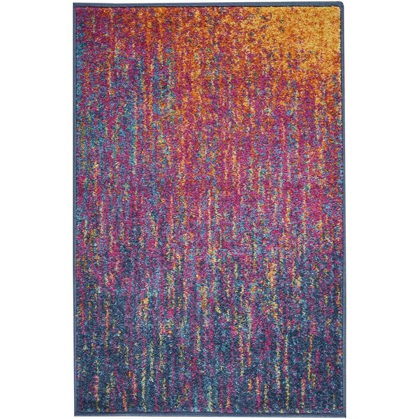 Homeroots 2 x 3 ft. Rainbow Abstract Striations Scatter Area Rug - 385359
