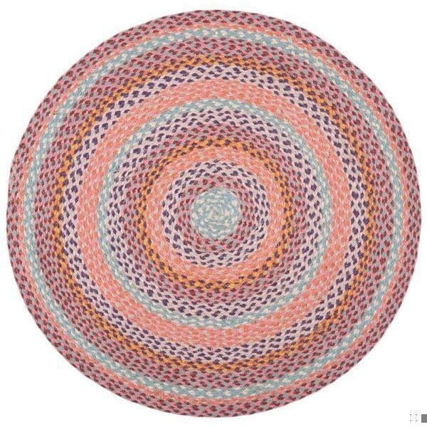 Safavieh 3 x 3 ft. Cape Cod Round Area Rug, Pink & Blue - CAP241U-3R