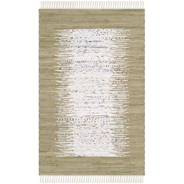 Safavieh Montauk Hand Woven Runner Rug- Ivory - Olive- 2 ft. 6 in. x 4 ft. - MTK711K-24