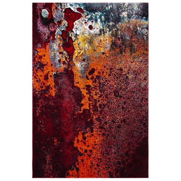 Safavieh 2 ft. 3 in. x 10 ft. Glacier Contemporary Runner Rug, Red & Orange - GLA124Q-210