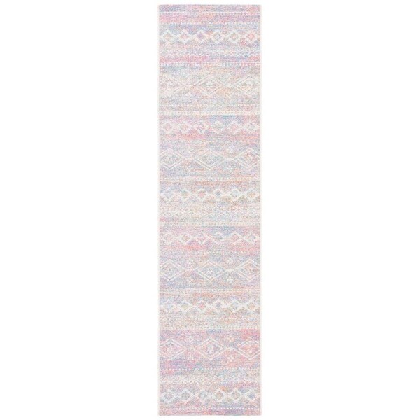 Safavieh 2 x 8 ft. Summer Bohemian & Global Runner Power Loomed Rug - Ivory & Pink - SMR498A-28