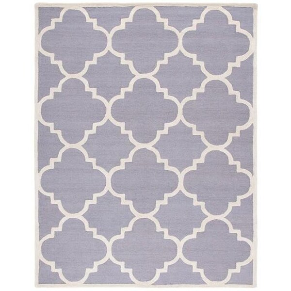 Safavieh Cambridge Hand Tufted Round Rug- Silver - Ivory- 4 x 4 ft. - CAM140D-4R