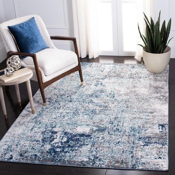 Safavieh 3 x 5 ft. Aston 700 Rectanglar Modern Contemporary Rug Light Blue & Grey - ASN705M-3