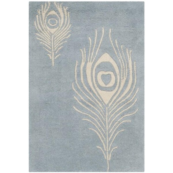 Safavieh Soho Hand Tufted Rectangle Rug- Light Blue - Ivory- 2 x 3 ft. - SOH704B-2