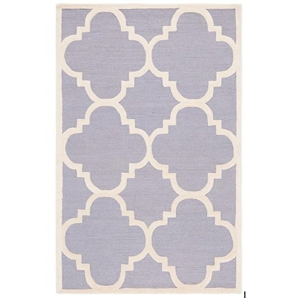Safavieh Cambridge Hand Tufted Rectangle Rug- Silver - Ivory- 2 x 3 ft. - CAM140D-2