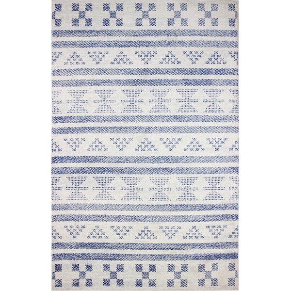 Bashian 3 ft. 6 in. x 5 ft. 6 in. Mayfair Collection Polypropylene Power Loom Area Rug Ivy & Blue - M147-IVBL-4X6-MR611
