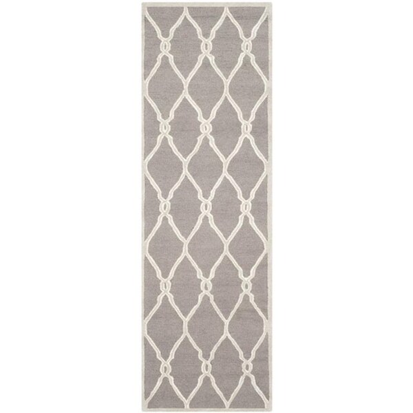Safavieh Cambridge Runner Rug, Dark Grey and Ivory - 2 ft. 6 in. x 6 ft. - CAM352D-26