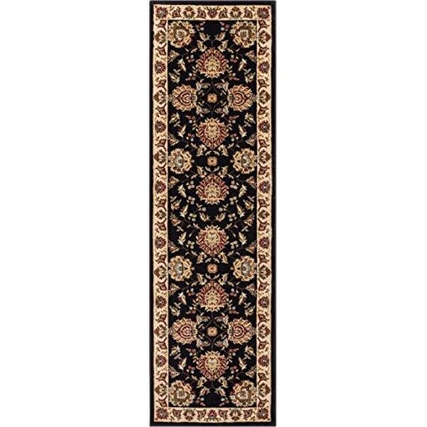 Infinity Home Infinity Home 36032L 2 ft. 7 in. x 12 ft. Timeless Abbasi Traditional Runner Area Rug - Black - 36032L