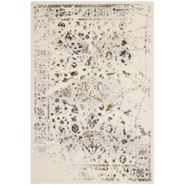 Safavieh Porcello Power Loomed Medium Rectangle Rug- Ivory - Light Grey- 5 Ft. 3 In. X 7 Ft. 7 In. - PRL3743B-5