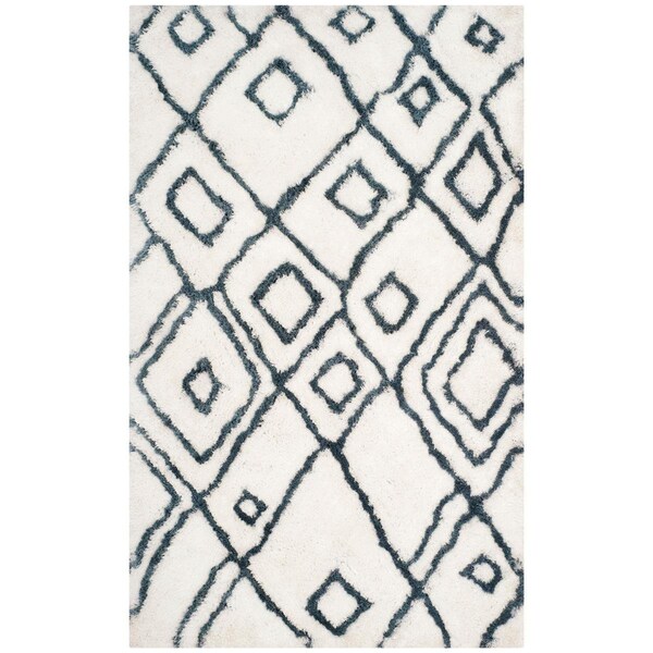 Safavieh Toronto Shag Medium Rectangle RugIvory & Blue 5 x 8 ft. - SGT727K-5