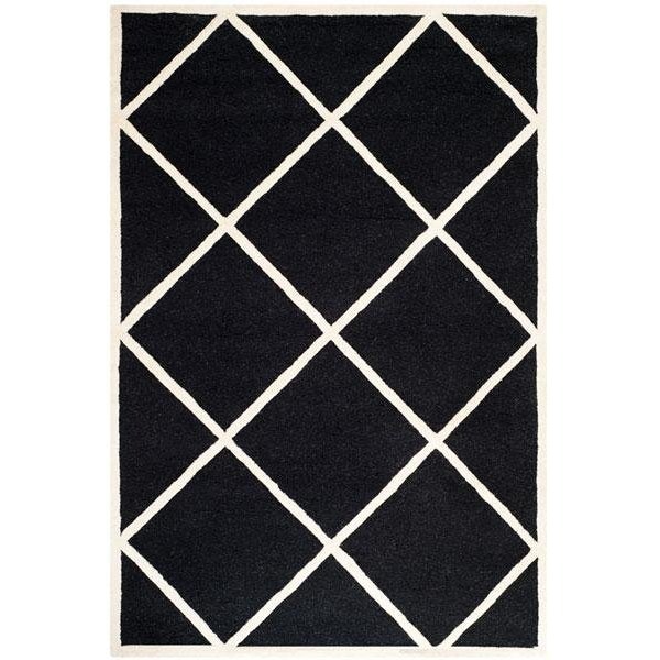 Safavieh Cambridge Hand Tufted Accent Rug- Black - Ivory- 2 x 3 ft. - CAM136E-2