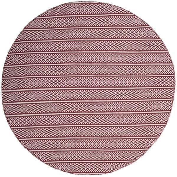 Safavieh Montauk Round Area Rug, Ivory and Red - 6 x 6 ft. - MTK341C-6R