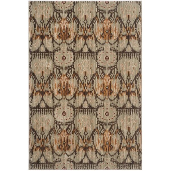 Safavieh Infinity Power Loomed Medium Rectangle Rug- Green - Brown- 5 Ft. 1 In. X 7 Ft. 6 In. - INF553F-5