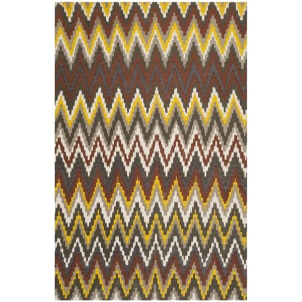 Safavieh Cedar Brook Hand Loomed Medium Rectangle Rug- Brown - Citron- 5 X 8 Ft. - CDR145A-5