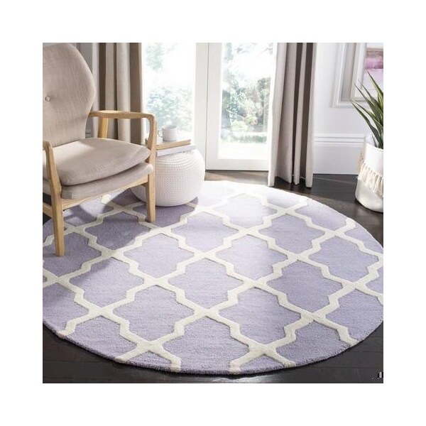 Safavieh 4 x 6 ft. Small Rectangle Transitional Cambridge- Lavender and Ivory Hand Tufted Rug - CAM121C-4