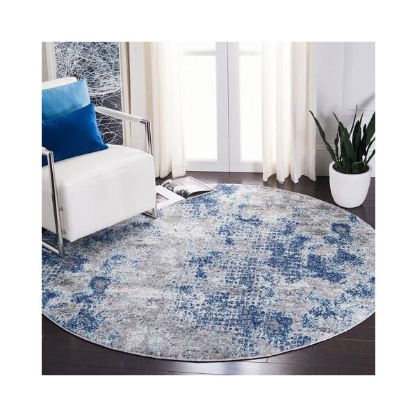 Safavieh 4 x 6 ft. Aston 700 Rectanglar Modern Contemporary Rug Navy & Grey - ASN704N-4