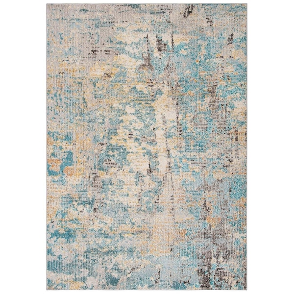 Safavieh Madison Power Loomed Runner Area RugGrey & Blue 2 ft.2 in. x 4 ft. - MAD457F-24