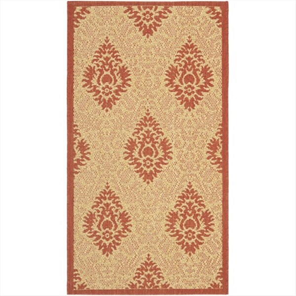 Safavieh 2 Ft. X 3 Ft. - 7 In. Accent- Indoor - Outdoor Courtyard Beige And Red Machine Made Rug - CY2714-3701-2