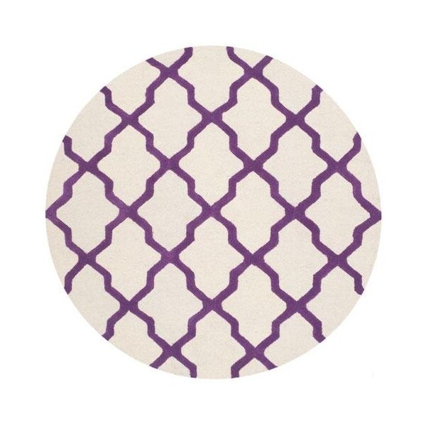Safavieh Cambridge Hand Tufted Runner Rug- Ivory - Purple- 2 ft. 6 in. x 4 ft. - CAM121V-24