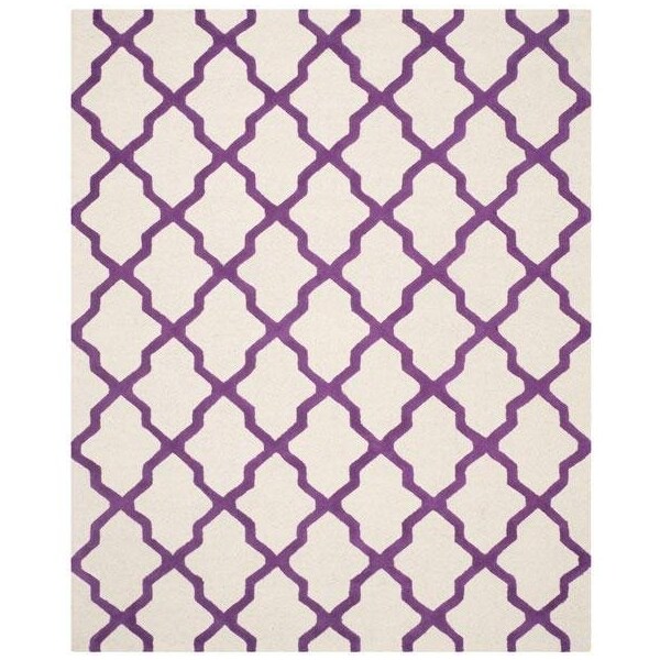 Safavieh Cambridge Hand Tufted Runner Rug- Ivory - Purple- 2 ft. 6 in. x 4 ft. - CAM121V-24