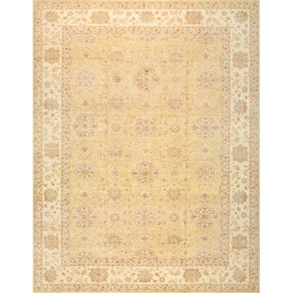 Pasargad Home Denver Hand-Knotted L. Gold Lamb's Wool Area Rug-13 ft. 0 in.  X 17 ft. 5 in. - 38963