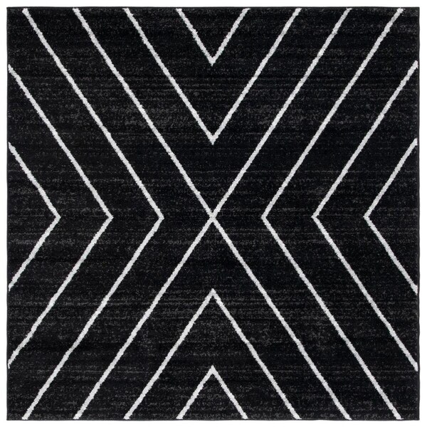 Safavieh 6 x 6 ft. Adirondack Power Loomed Square Area Rug Black & Light Grey - ADR251F-6SQ