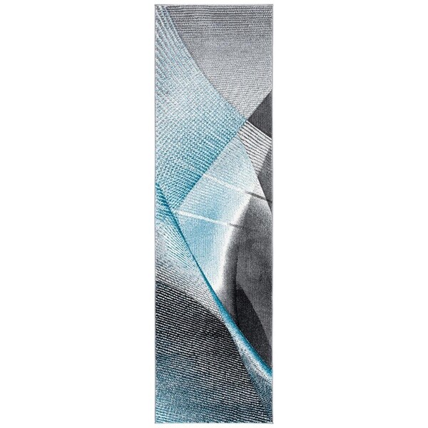Safavieh Hollywood Power Loomed Runner Area RugGrey & Blue 2 ft.3 in. x 8 ft. - HLW715M-28