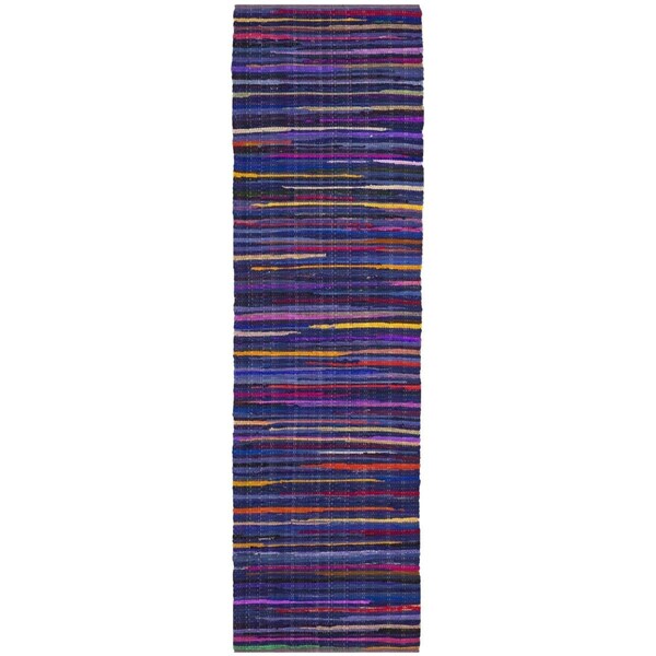 Safavieh 2 ft.-3 in. x 6 ft. Rag Rug Hand Woven Runner Area RugBlue & Multi-Color - RAR240B-26