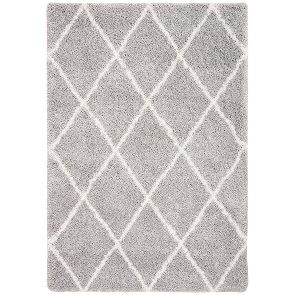 Safavieh 2 ft. -3 in. x 4 ft. Fontana Shag 800 Contemporary Runner Rug, Grey & Cream - FNT815G-24