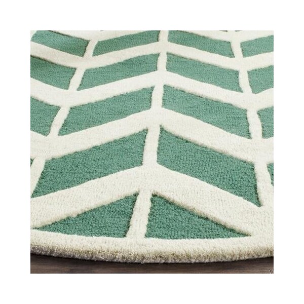 Safavieh Cambridge Hand Tufted Rectangle Rug- Teal - Ivory- 3 x 5 ft. - CAM718T-3