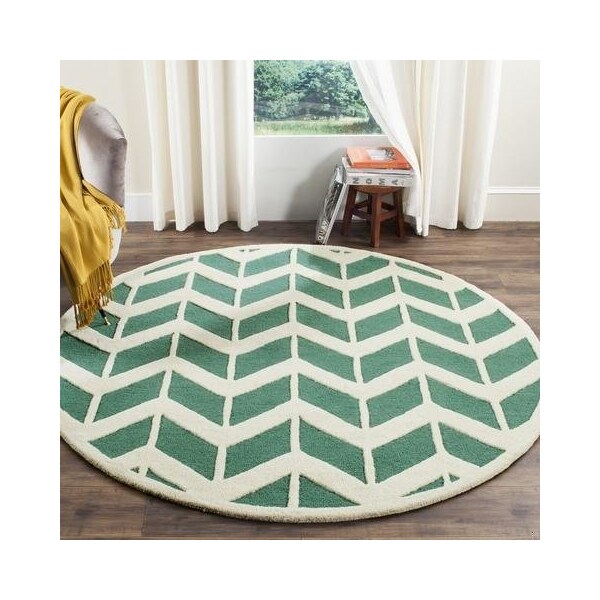 Safavieh Cambridge Hand Tufted Rectangle Rug- Teal - Ivory- 3 x 5 ft. - CAM718T-3