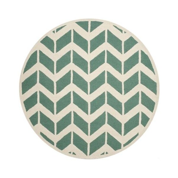 Safavieh Cambridge Hand Tufted Rectangle Rug- Teal - Ivory- 3 x 5 ft. - CAM718T-3