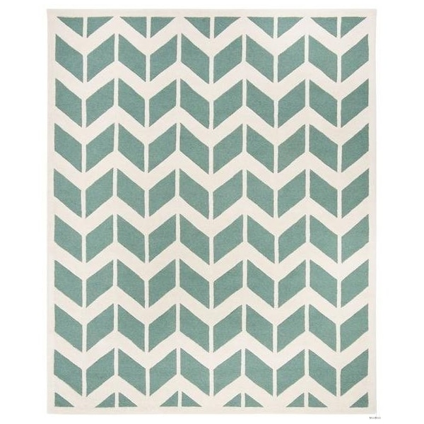 Safavieh Cambridge Hand Tufted Rectangle Rug- Teal - Ivory- 3 x 5 ft. - CAM718T-3