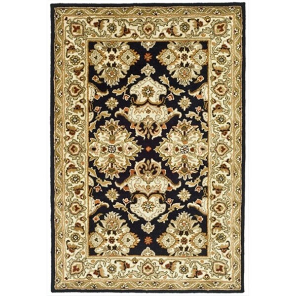 Safavieh 4 x 6 ft. Small Rectangle- Traditional Heritage Black And Ivory Hand Tufted Rug - HG817A-4