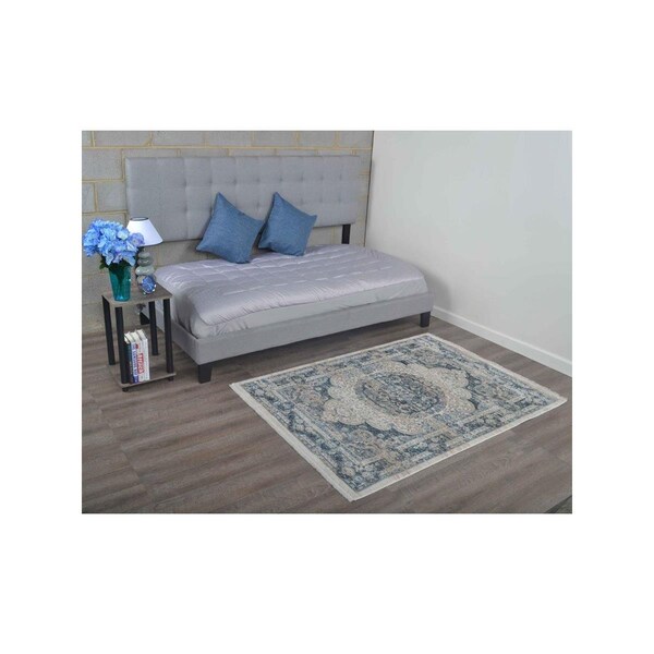 Jensendistributionservices 2 ft. x 3 ft. 10 in. Machine Woven Crossweave Polyester Oriental Rectangle Area Rug, Multi Color - MI1624535