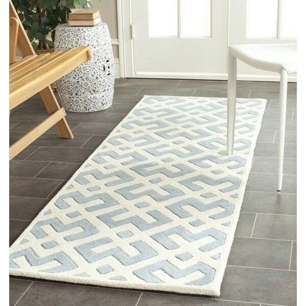 Safavieh Chatham Hand Tufted Runner Rug- Blue - Ivory- 2 ft. 3 in. x 7 ft. - CHT719B-27