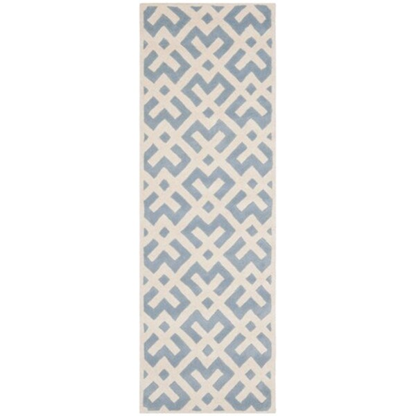 Safavieh Chatham Hand Tufted Runner Rug- Blue - Ivory- 2 ft. 3 in. x 7 ft. - CHT719B-27