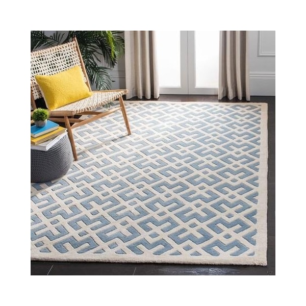 Safavieh Chatham Hand Tufted Runner Rug- Blue - Ivory- 2 ft. 3 in. x 7 ft. - CHT719B-27