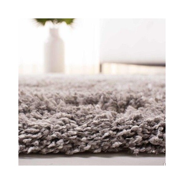 Safavieh 3 x 5 ft. Adriana Shag Power Loomed Rug, Small Rectangle - Light Grey and Cream - ARG780G-3
