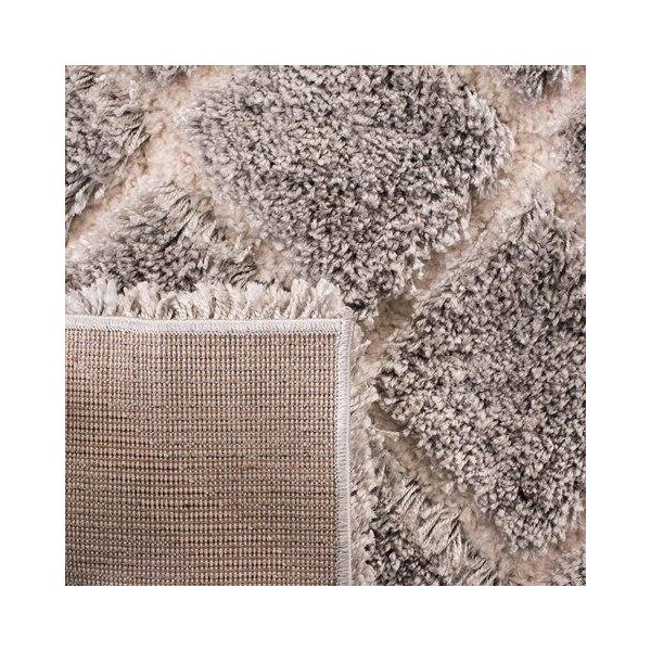 Safavieh 3 x 5 ft. Adriana Shag Power Loomed Rug, Small Rectangle - Light Grey and Cream - ARG780G-3