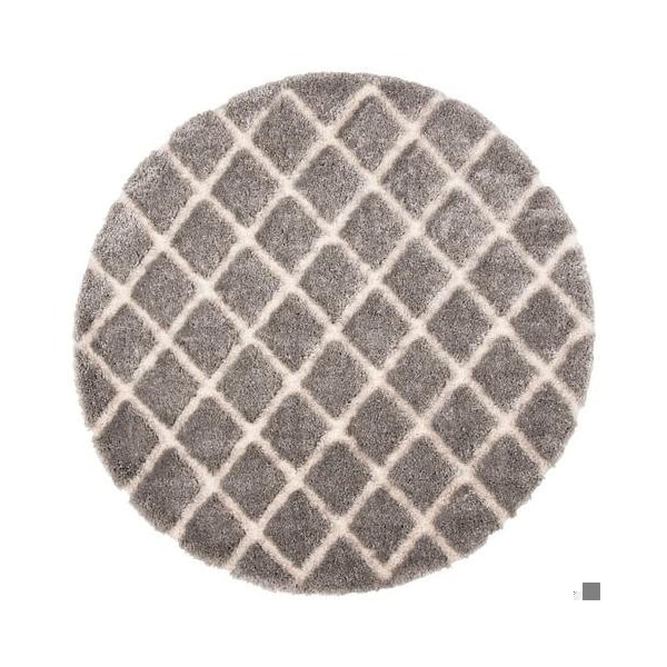 Safavieh 3 x 5 ft. Adriana Shag Power Loomed Rug, Small Rectangle - Light Grey and Cream - ARG780G-3