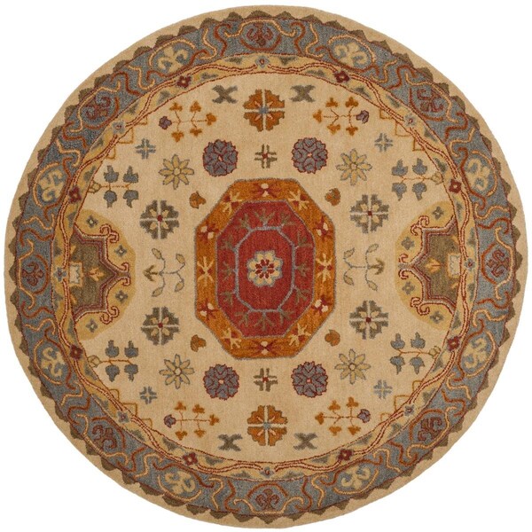 Safavieh Heritage Hand Tufted Round RugBeige & Multi Color 8 x 8 ft. - HG402A-8R