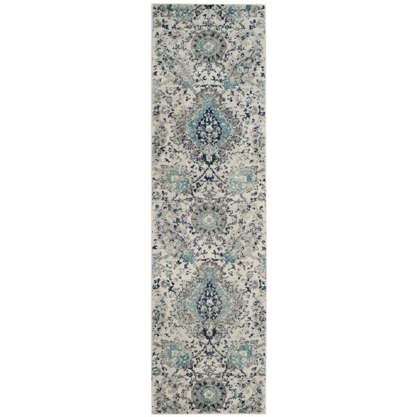 Safavieh Madison Power Loomed Runner Rug, Cream and Light Grey - 2 ft.-3 in. x 22 ft. - MAD600C-222