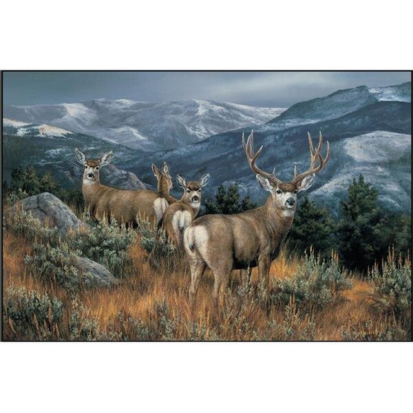 Custom Printed Rugs Dm 55 Last Glance Mule Deer Door Mat - DM  55