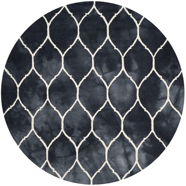 Safavieh 7 x 7 ft. Round Dip Dye Hand Tufted RugGraphite & Ivory - DDY685J-7R