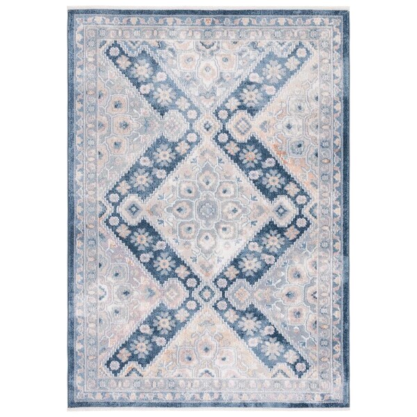 Safavieh 8 x 10 ft. Blair Washable Power Loomed Rectangle Area Rug Grey & Navy - BLR220F-8